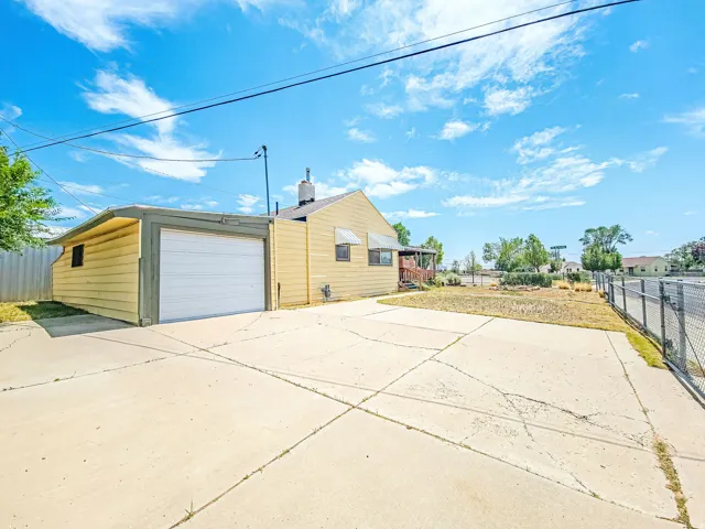 Detached garage with a roll-up door