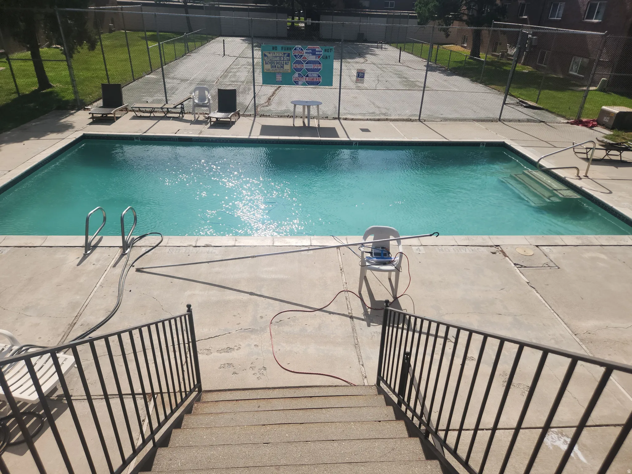 Fenced and heated pool