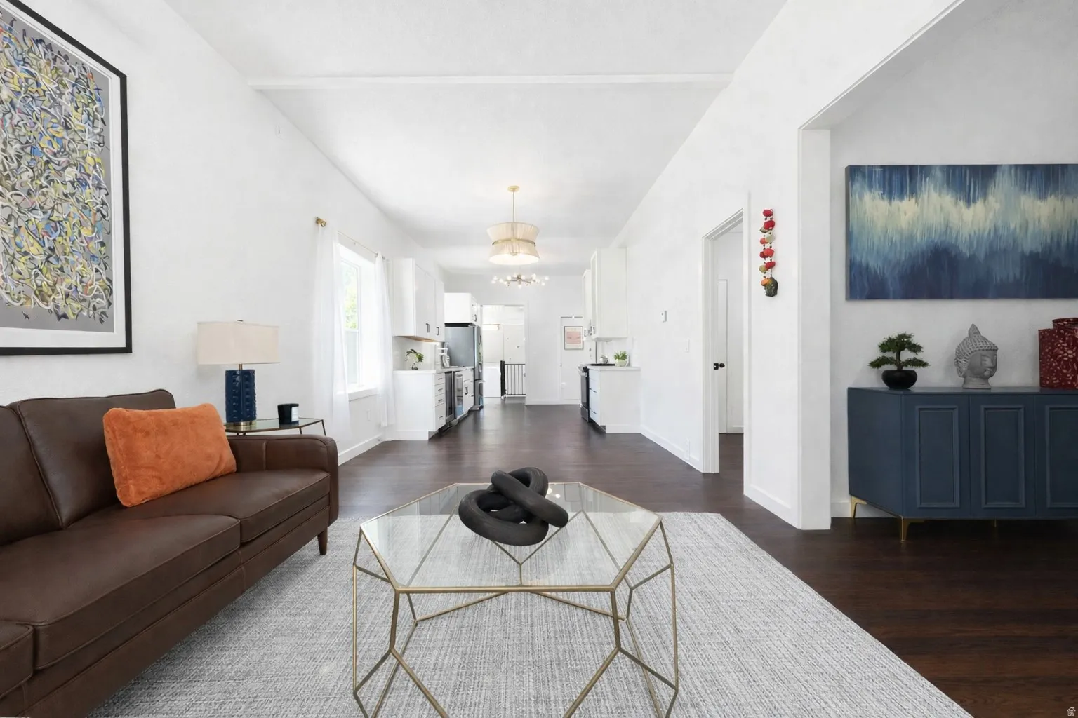 10 foot tall ceilings. Completely refinished.