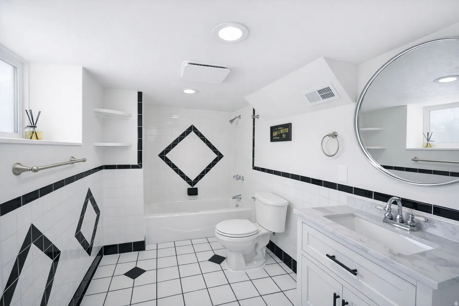 Full bathroom for basement level.