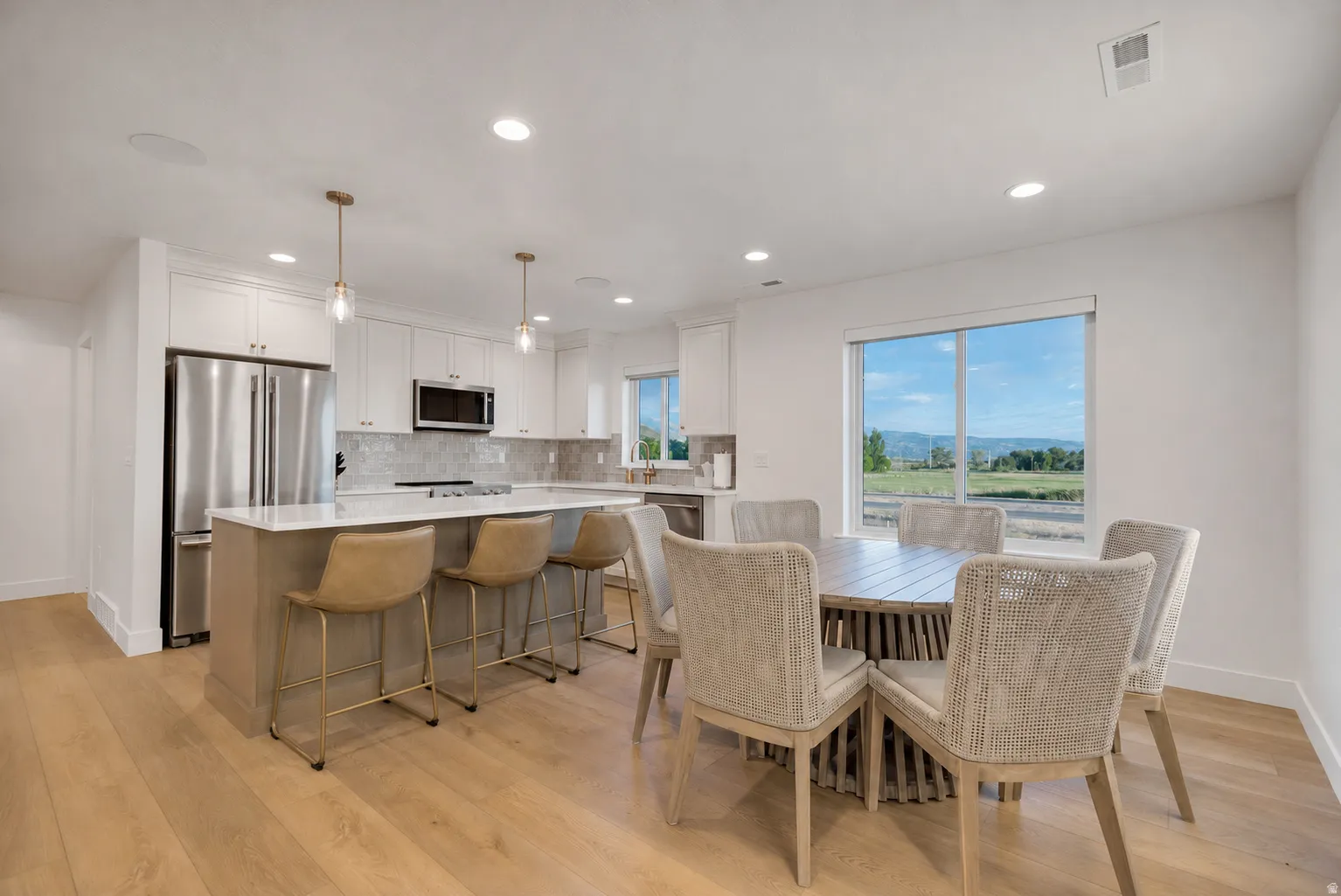 ADU kitchen and dining area