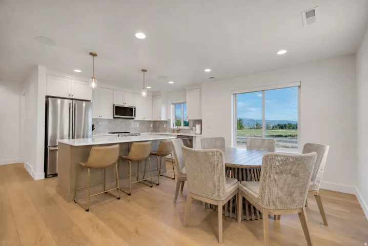ADU kitchen and dining area