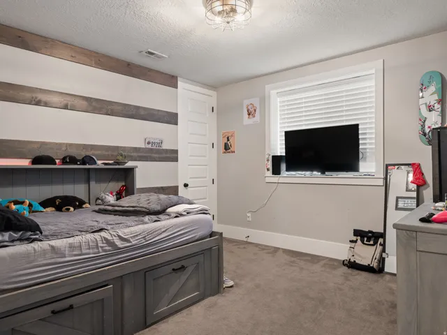 Built-in platform bed with storage drawers