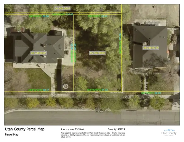 Parcel Map. Displaying property boundaries and associated parcel numbers for the property