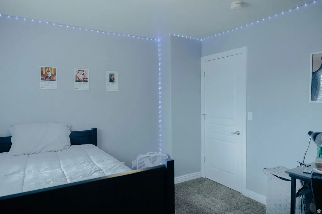 The s room sits at the end of the hall and the front of the home.