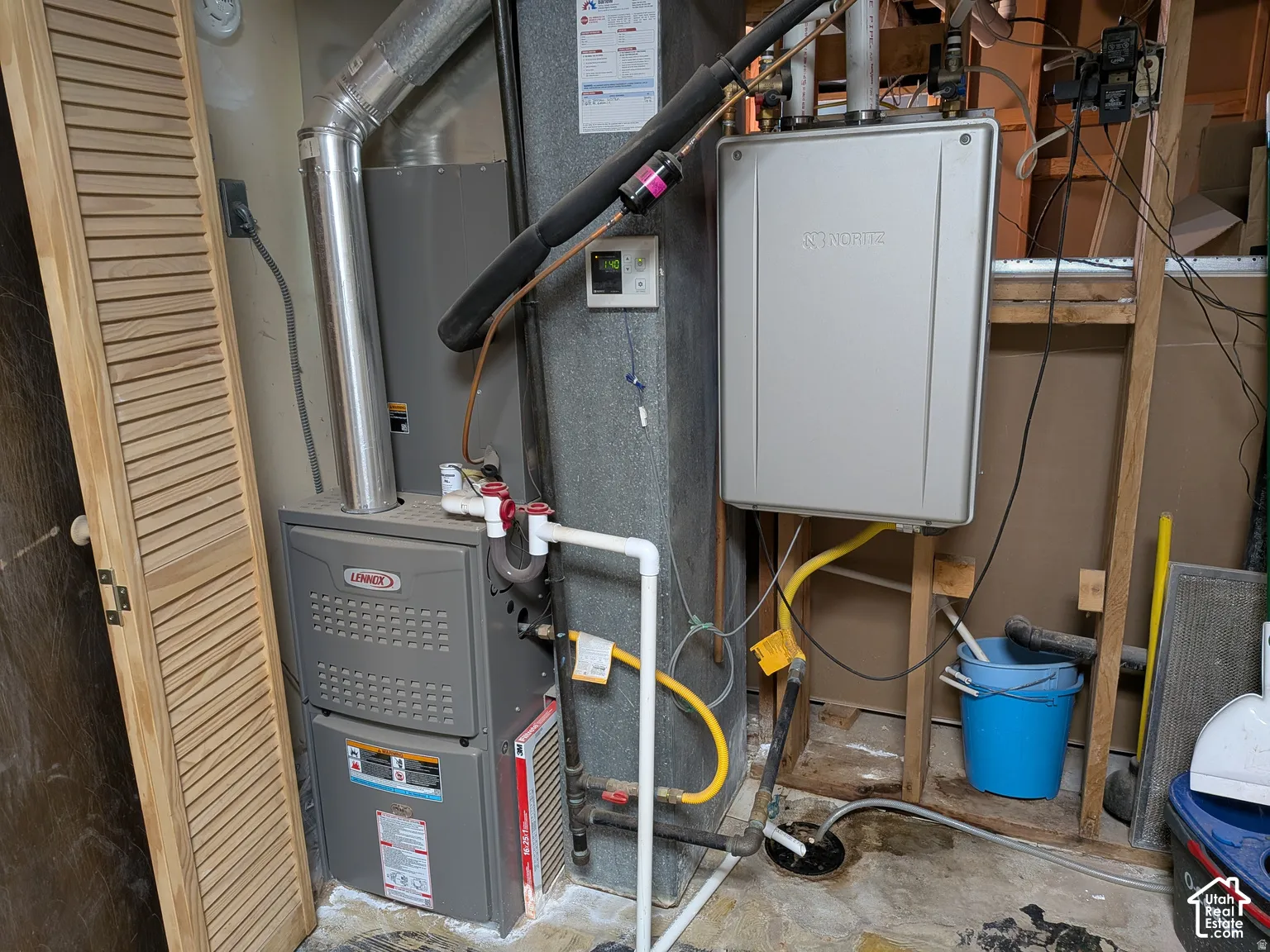 Lennox furnace with associated ductwork and gas line