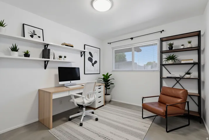 bedroom #3 virtually staged as an office