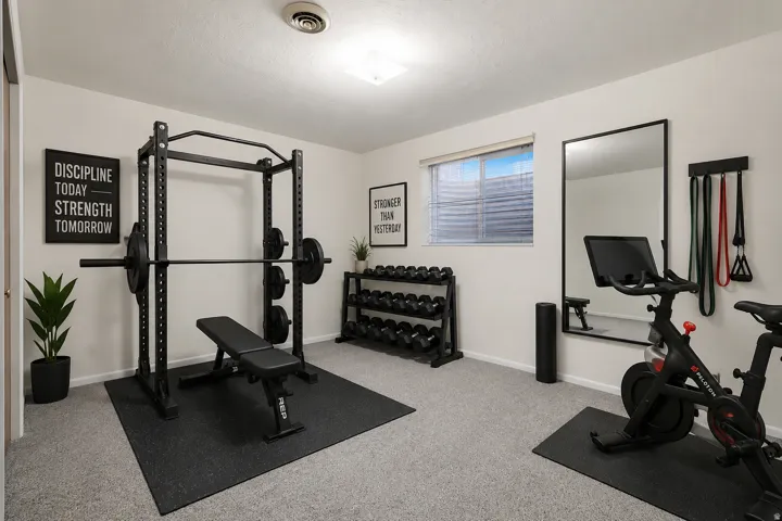 bedroom #4 virtually staged as exercise room