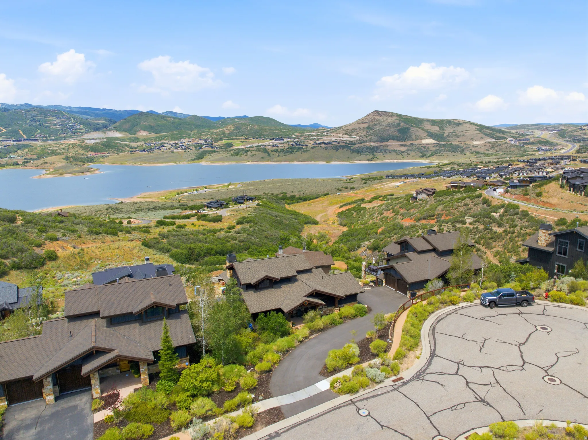Expansive mountain and lake scenery