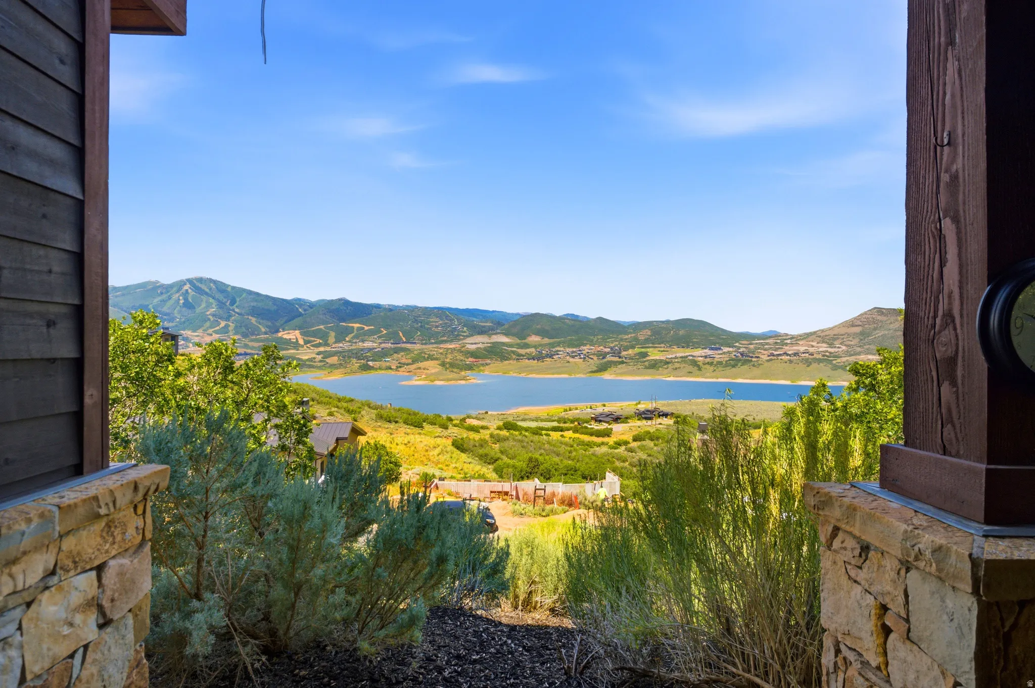 Expansive mountain and lake scenery