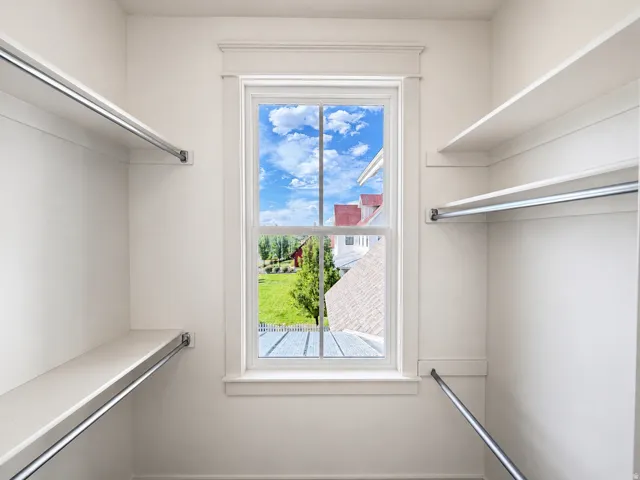One of two walk-in closets in the bunk room