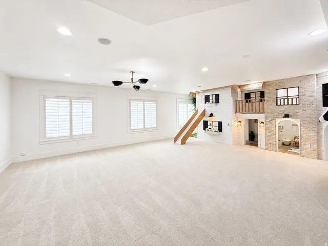 Basement family room with Pretend City