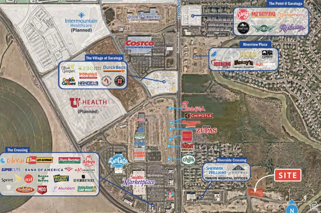 Site Plan. Illustrating the property's location relative to established and planned commercial and healthcare facilities