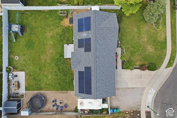 Gabled roofline with multiple solar panel arrays