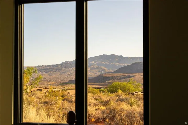 Framed desert mountain scenery