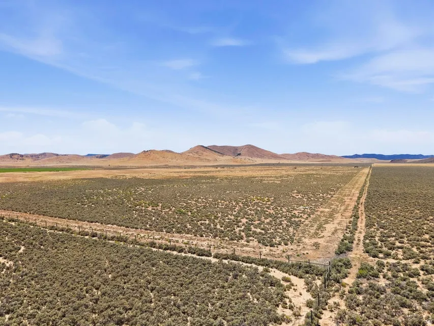 Expansive undeveloped land featuring natural desert vegetation, distant mountains, and a clear blue sky