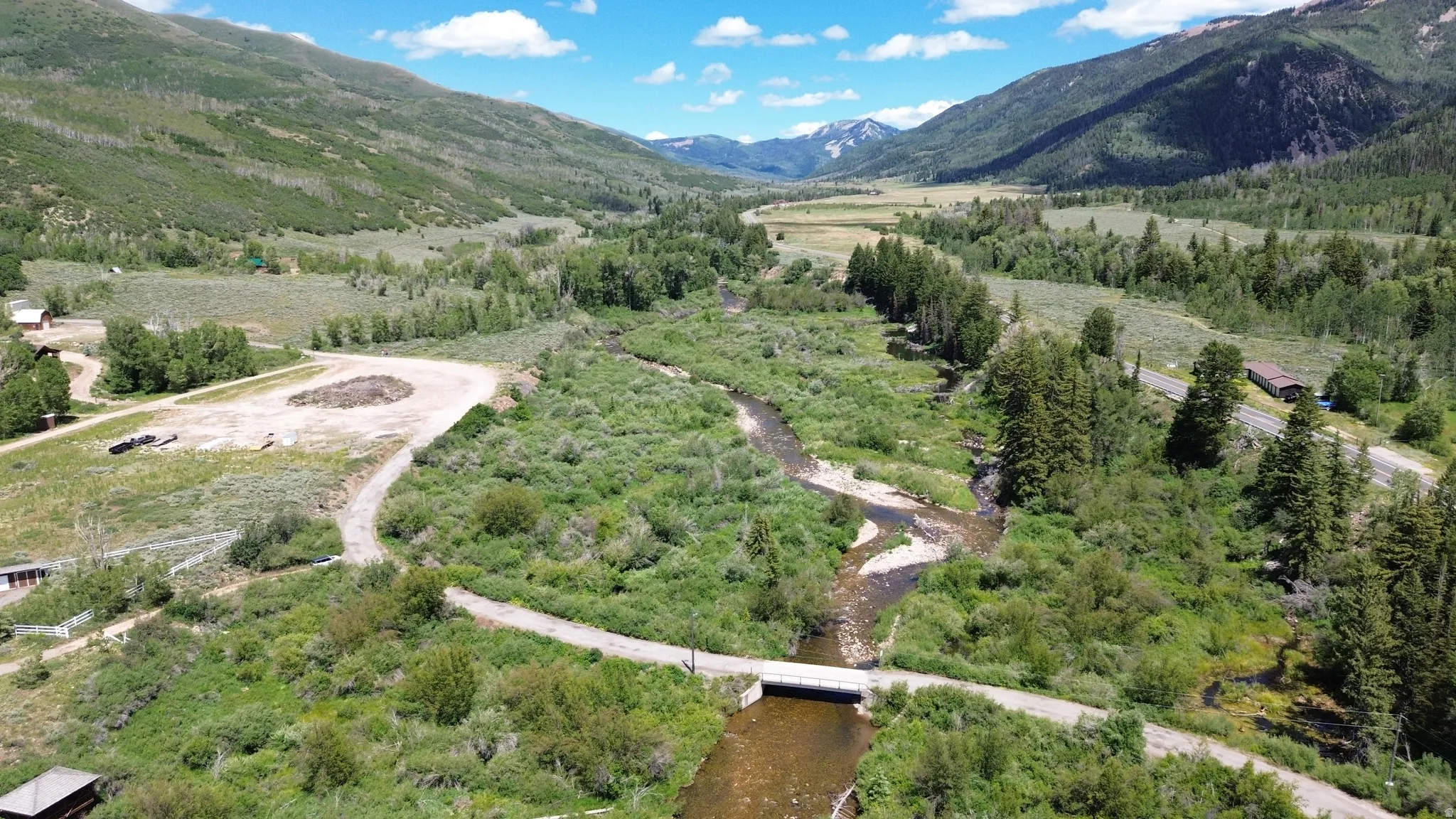 View from the bridge at the entry of the subdivision