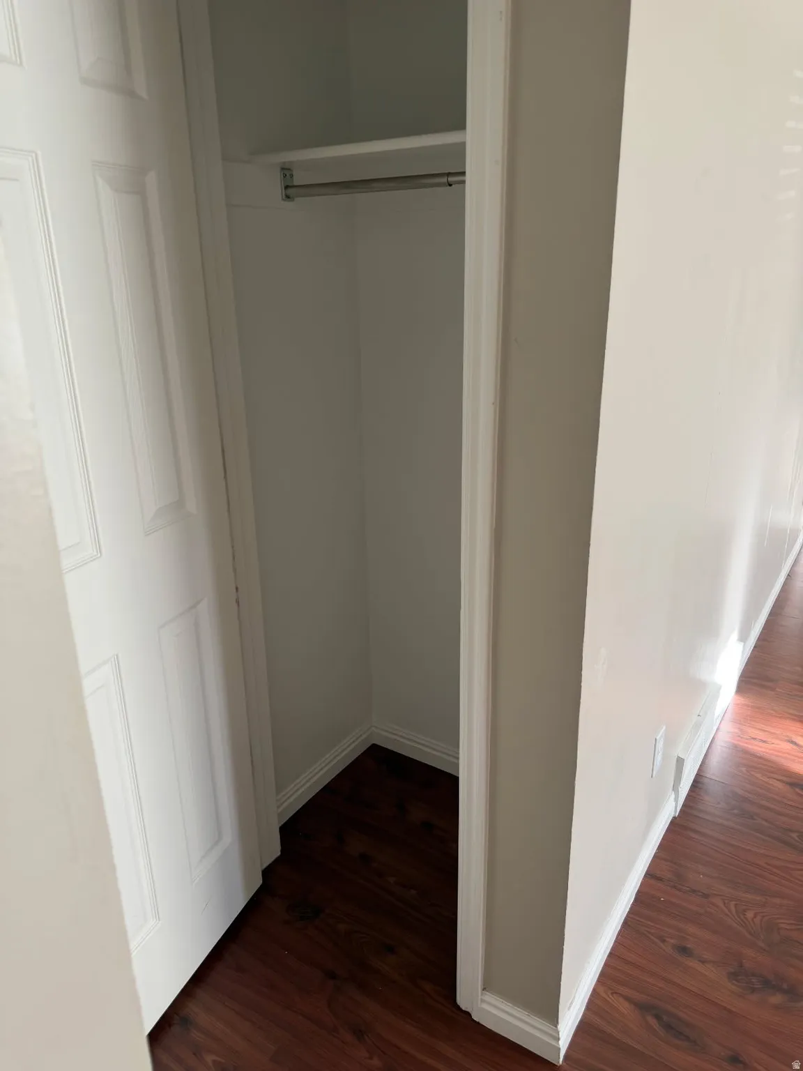 Closet space featuring white walls and trim