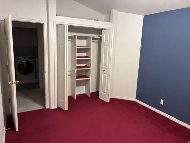 Built-in closet shelving, bifold closet doors, and recessed lighting