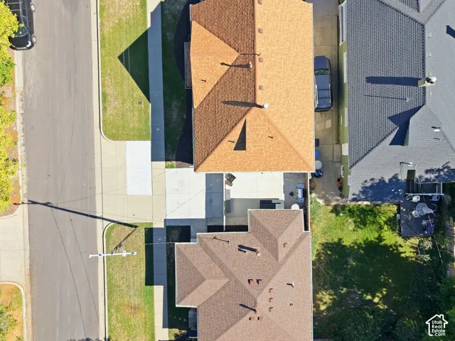 Aerial of both homes.  1046 S Lincoln Street + 938 E Herbert Avenue.  Shared driveway for off-street parking.