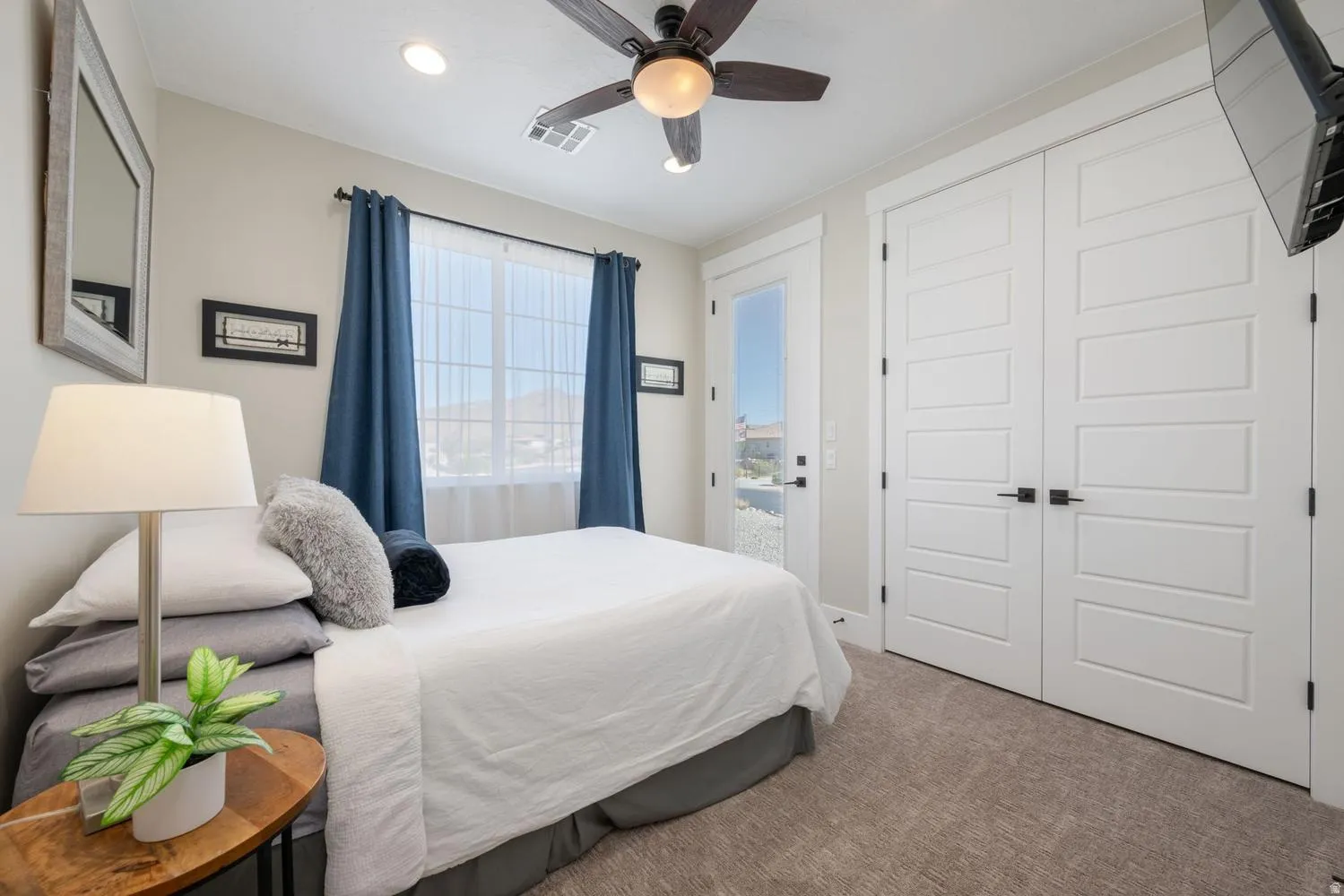 Room featuring carpet flooring and white trimwork