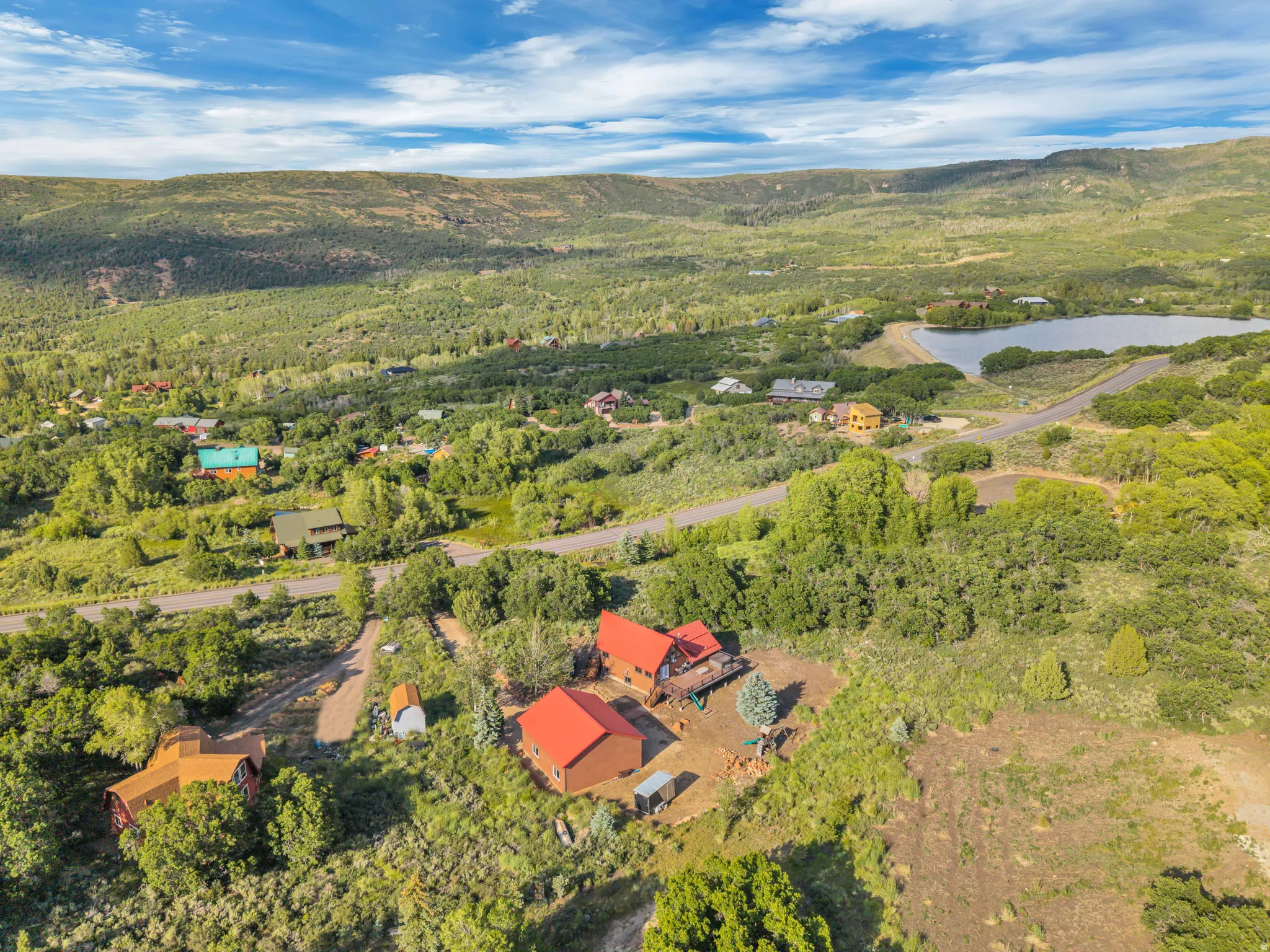 Aerial perspective showcasing expansive natural surroundings