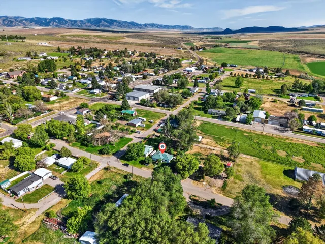 Aerial perspective showcasing the property within a rural setting