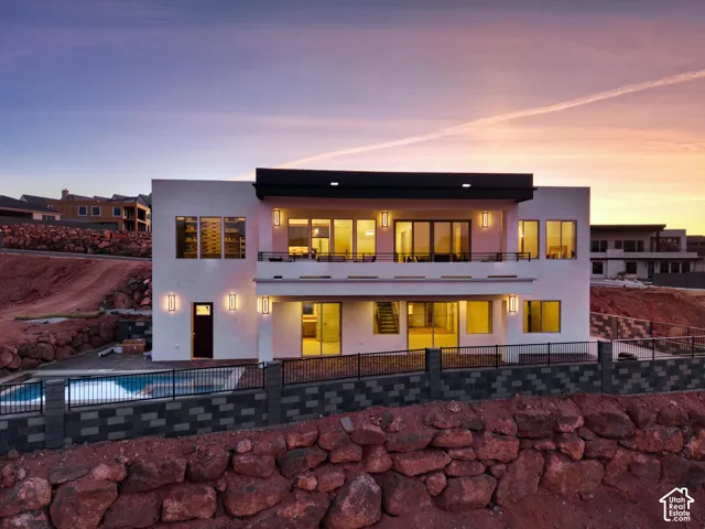 Contemporary exterior with multiple balconies and a multi-level design