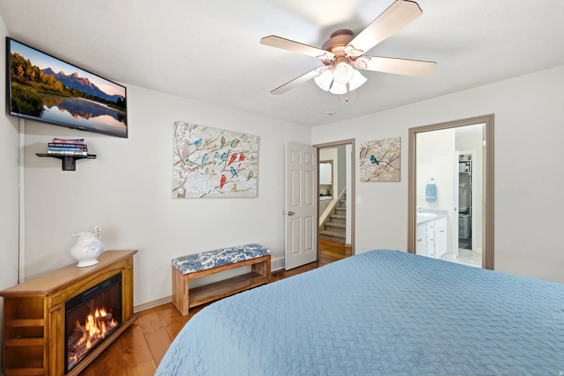 Hardwood-style flooring throughout