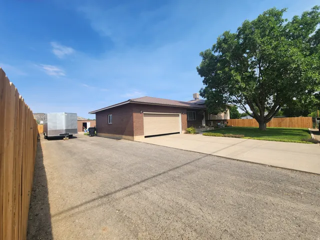 Asphalt and concret parking.