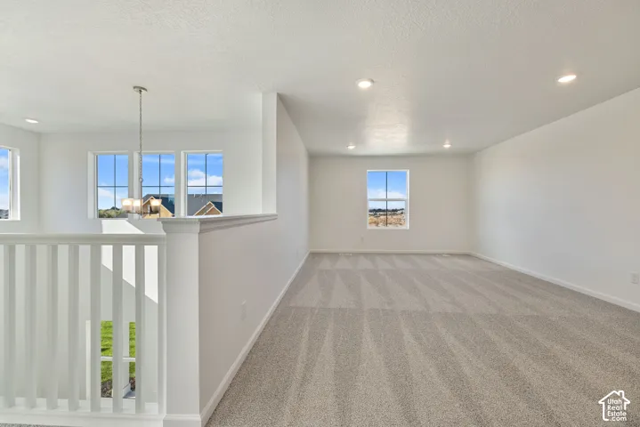 The loft/family room is just at the top of the stairs. it makes the perfect play space, teenage hangout or cozy space to sit down and watch a movie or read in the evenings before bed.