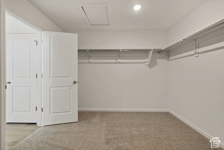 This walk in Closet is about the size of one of the secondary bedrooms. it is HUGE and has shelves on all three sides of the walls inside. U shaped.