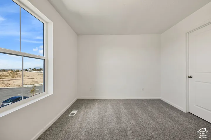 Large front bedroom with a view of the front yard and a walk-in closet. (One of two secondary bedrooms).