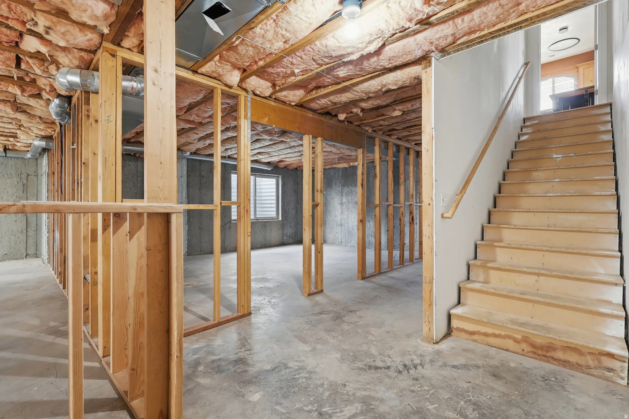 Unfinished basement offering expansive space for customization