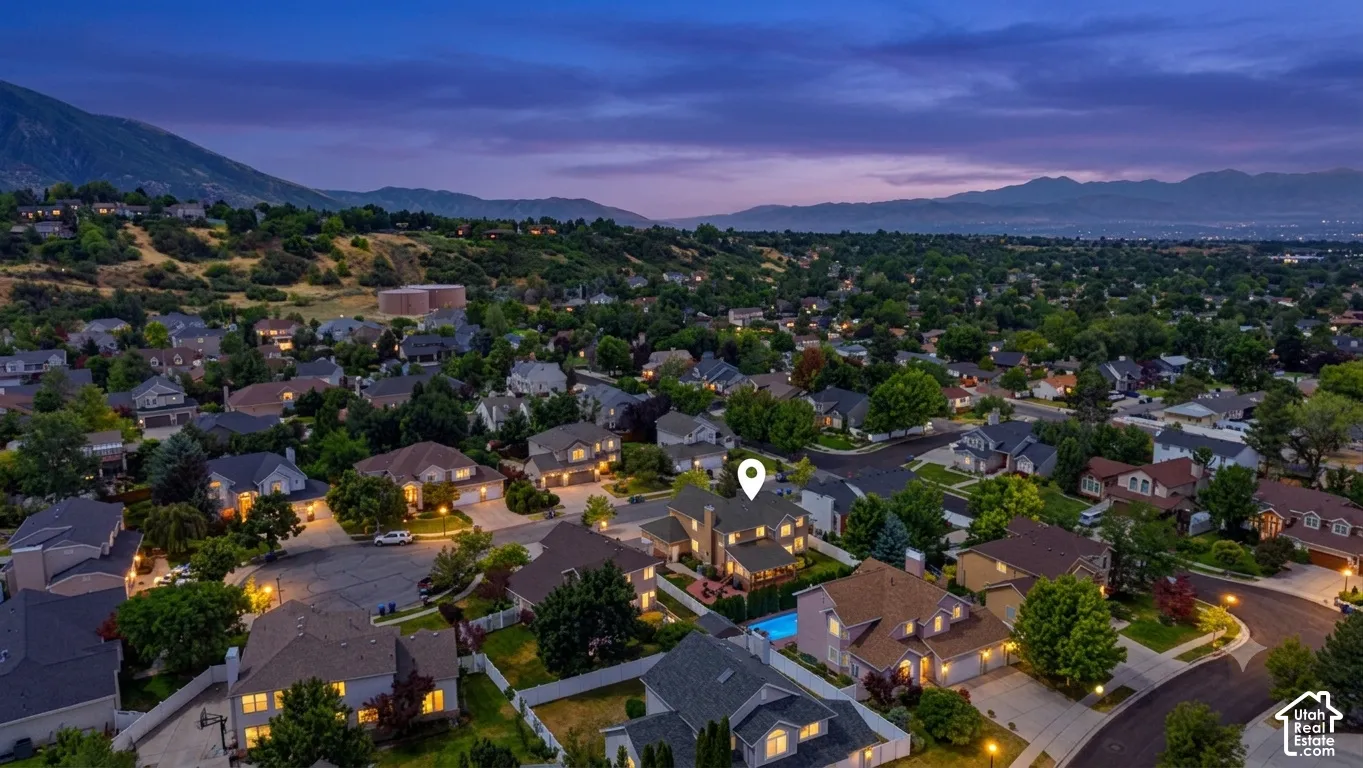 Residential neighborhood featuring varied single-family homes, mature landscaping, and tree-lined streets