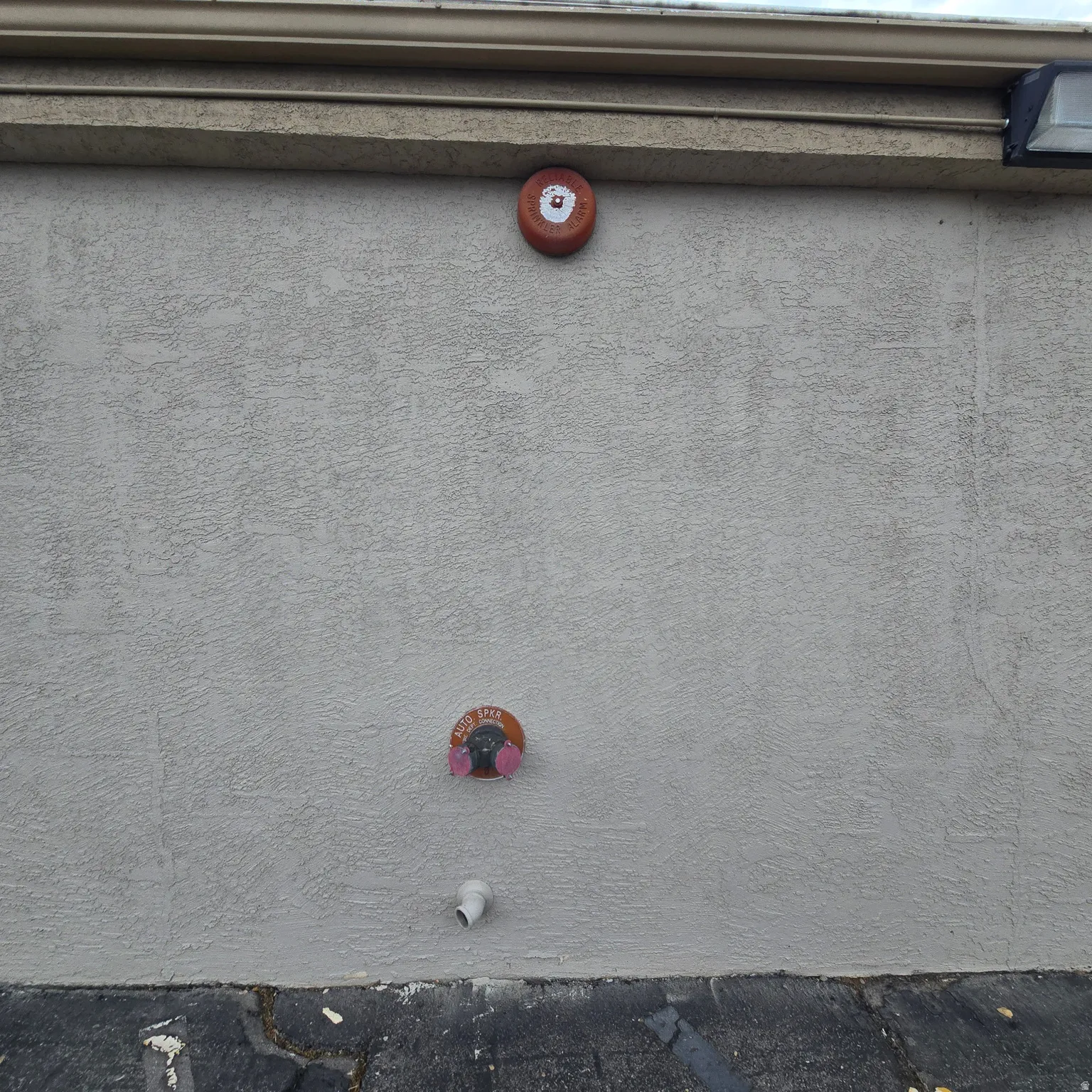 Exterior fire suppression access.