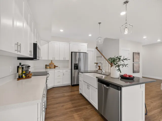 Spacious kitchen that opens to family room.