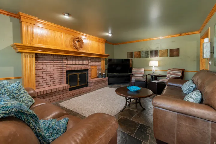 Cozy gathering space right off the kitchen
