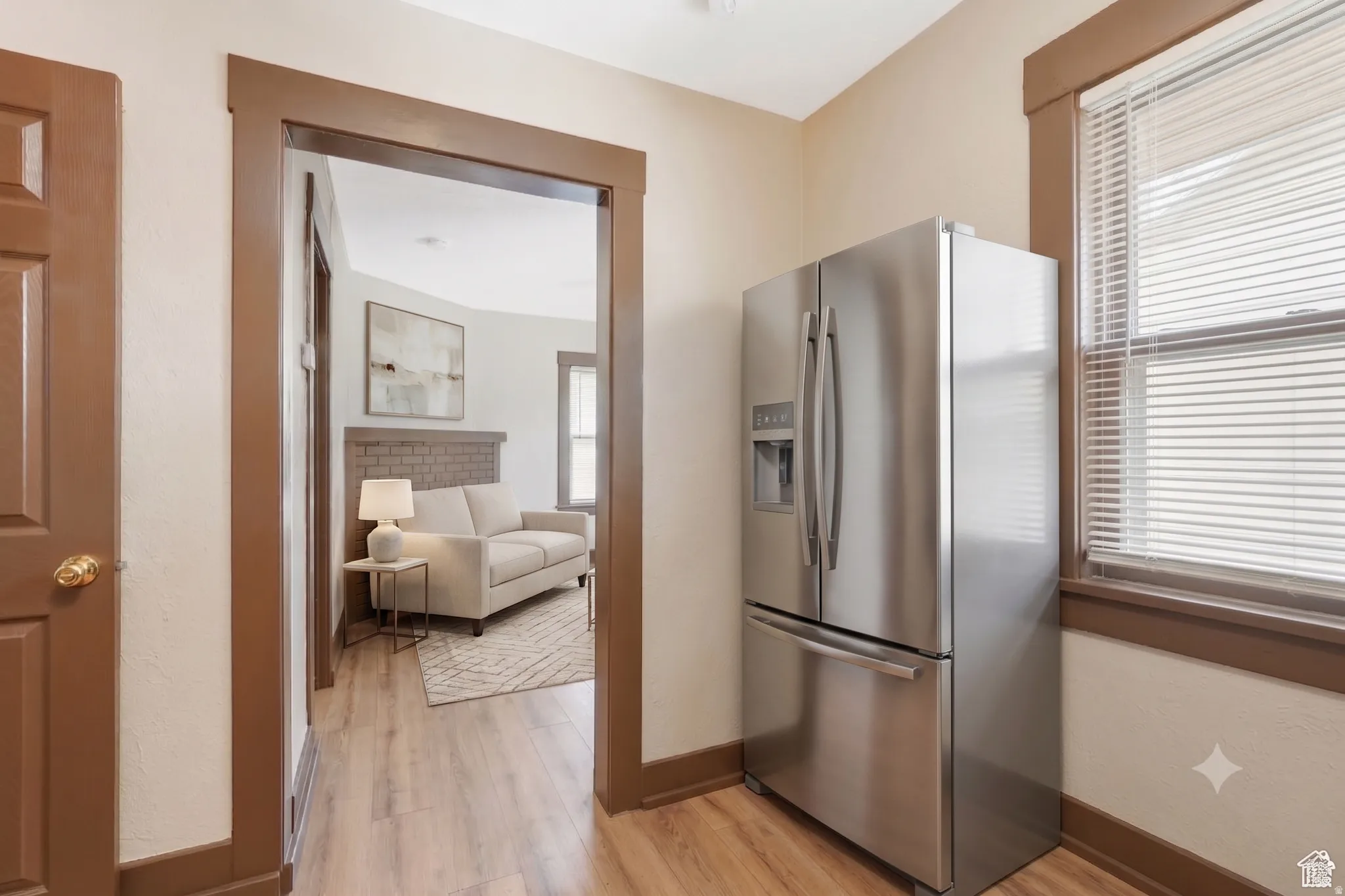 Stainless steel French door refrigerator