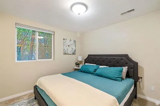 Windowed room featuring wall-to-wall carpeting and a ceiling-mounted light fixture