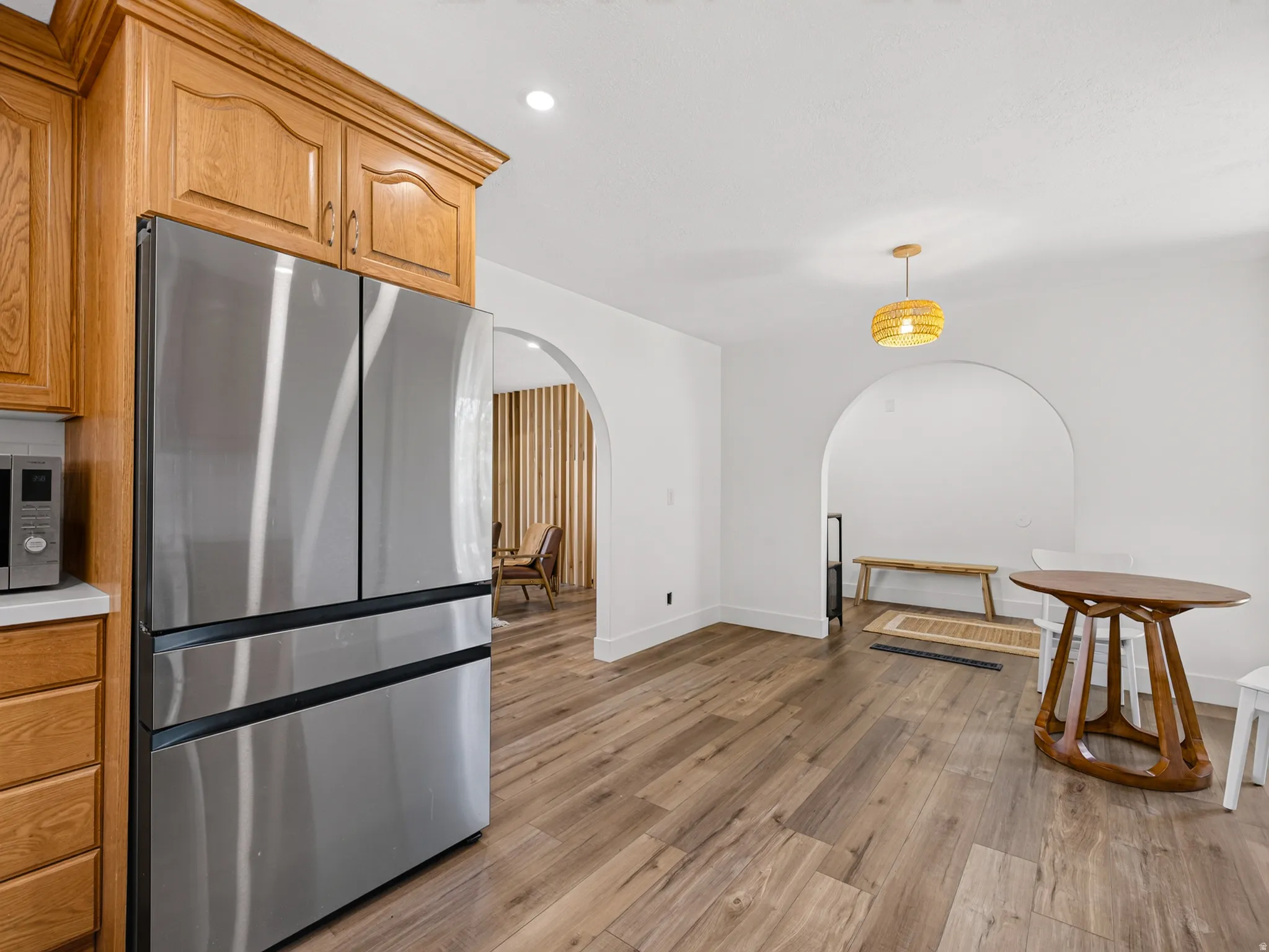 Kitchen is open to rest of living space