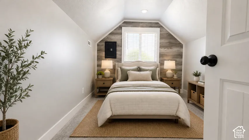 AI staged Bedroom 3 with wall safe
