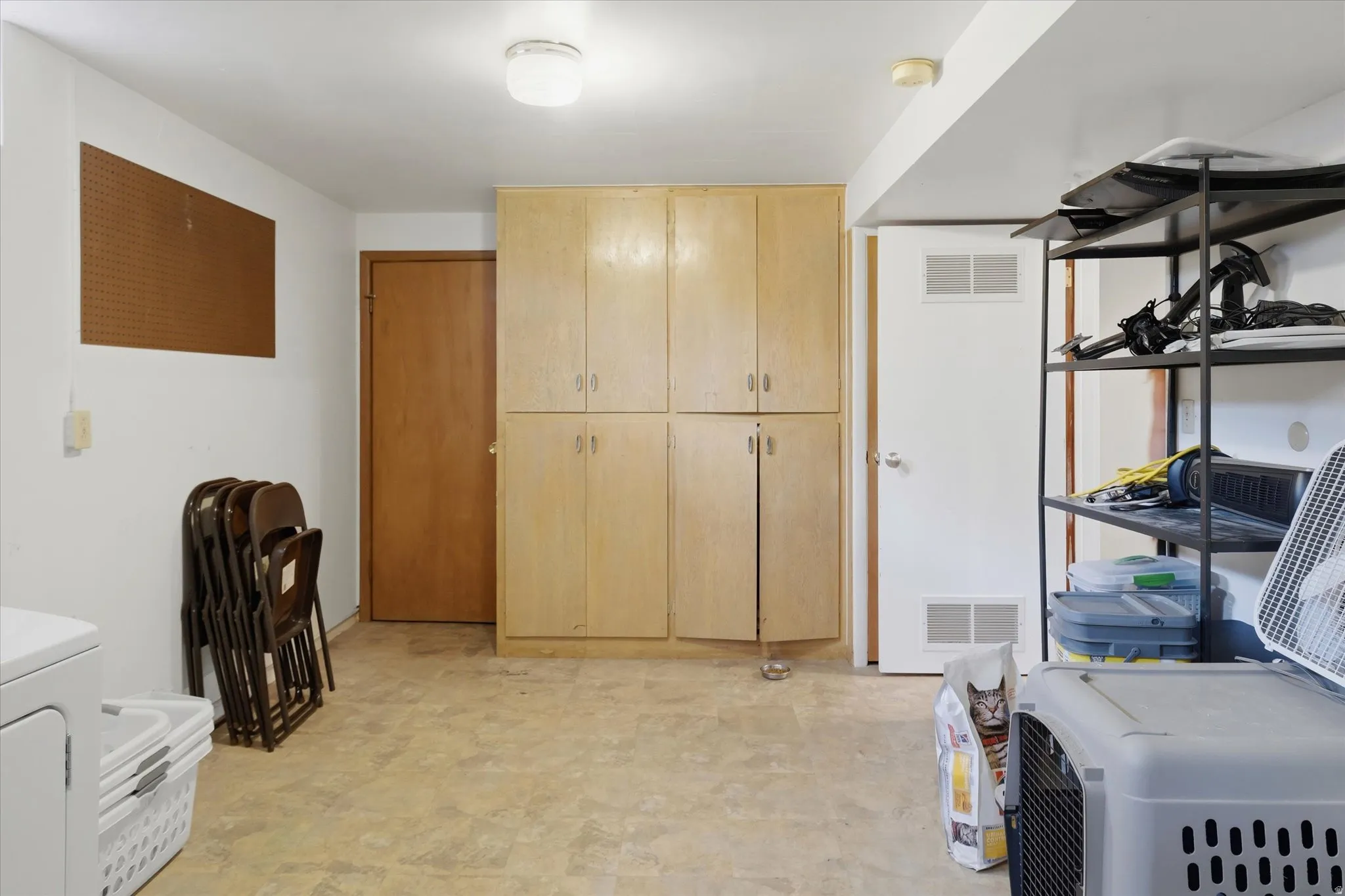 Integrated cabinetry offering extensive storage
