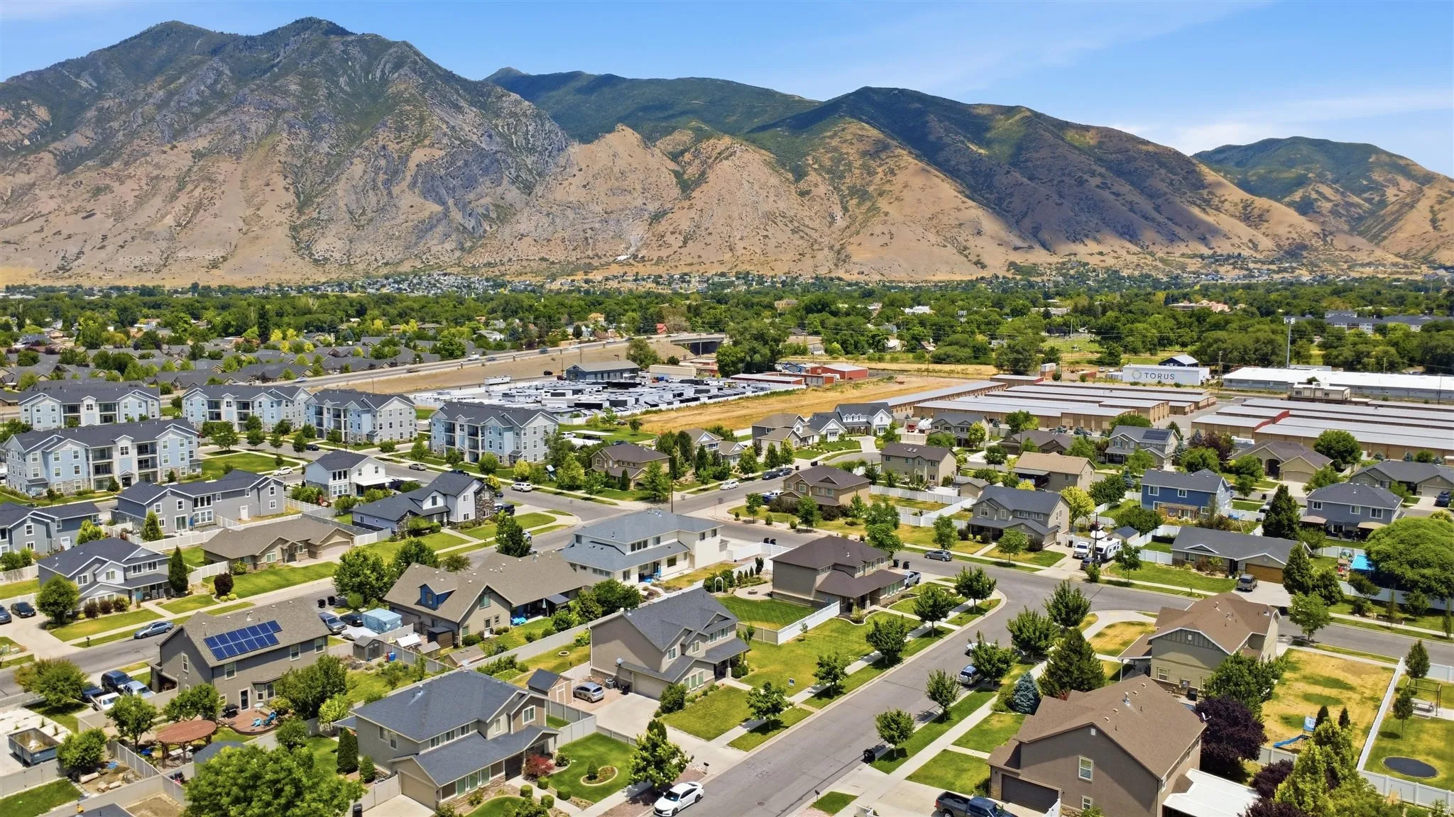 Expansive residential area featuring a variety of single-family homes and multi-unit dwellings