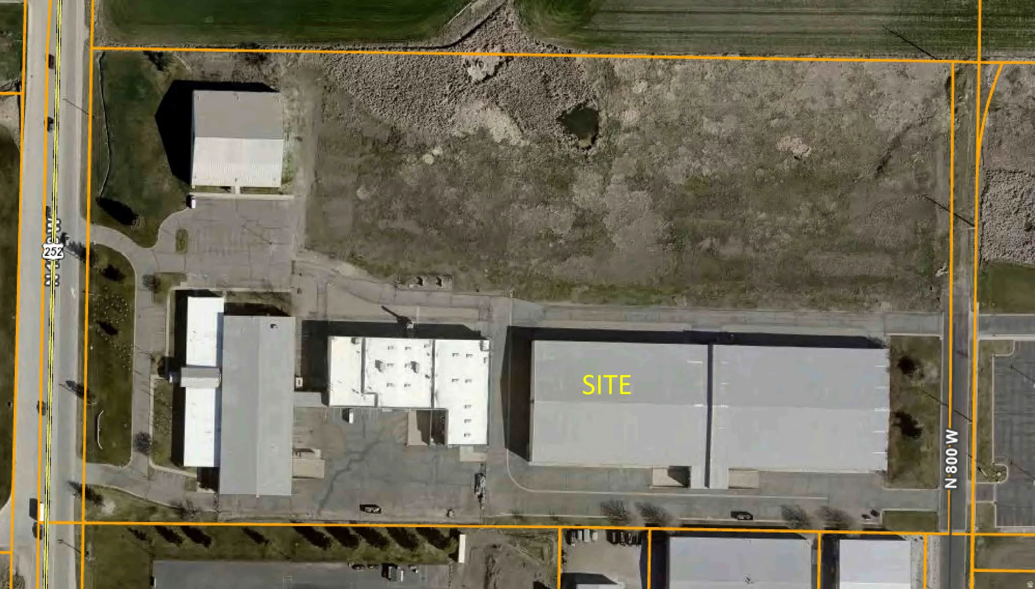Aerial Site Map. Illustrating the property boundaries and improvements