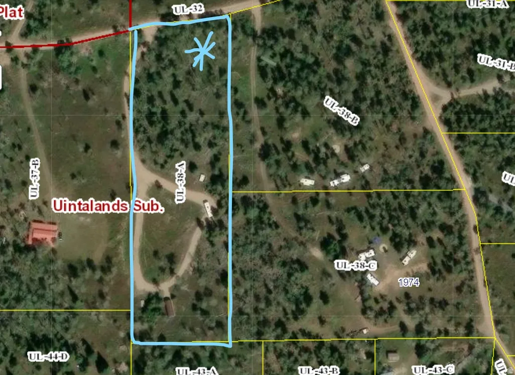 Plat Map. Illustrating property boundaries and lot designations within the Uintahlands Subdivision