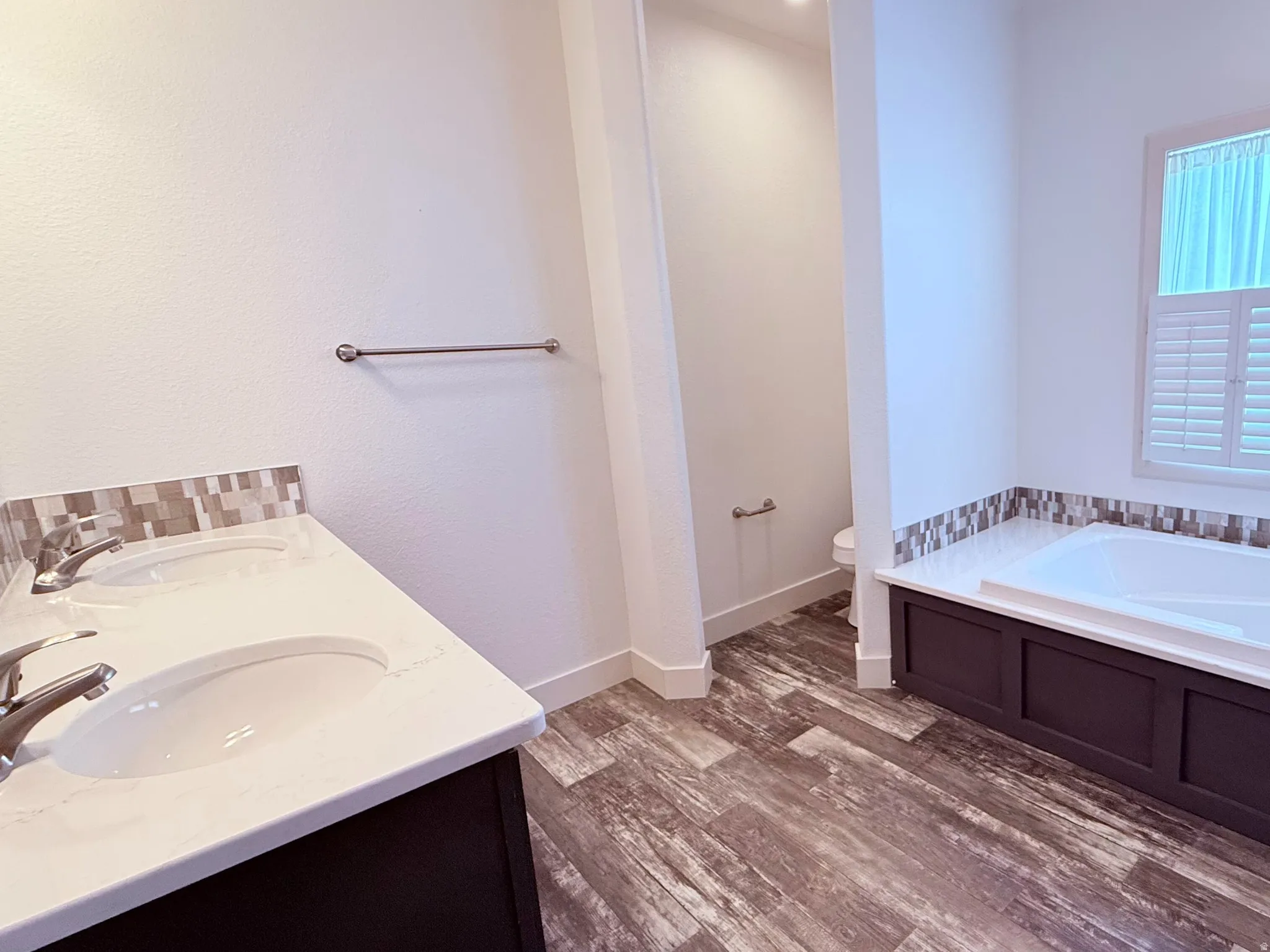Primary full bathroom with double vanity