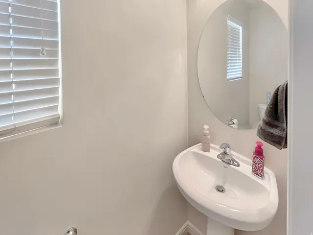 Convenient main level powder bathroom