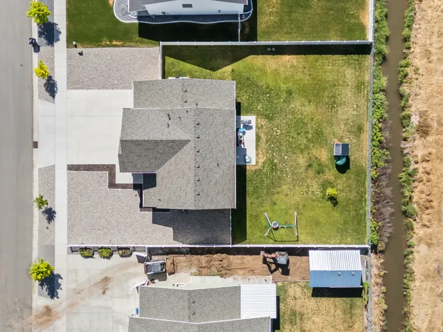 Aerial perspective showcasing the property's layout