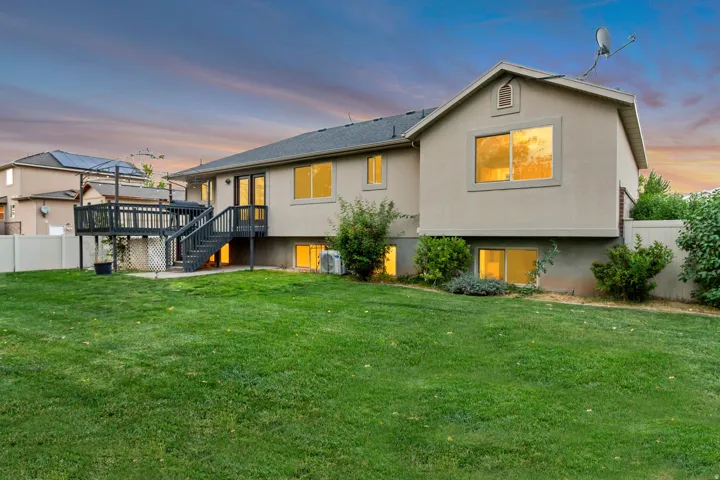 Expansive green lawn providing outdoor space